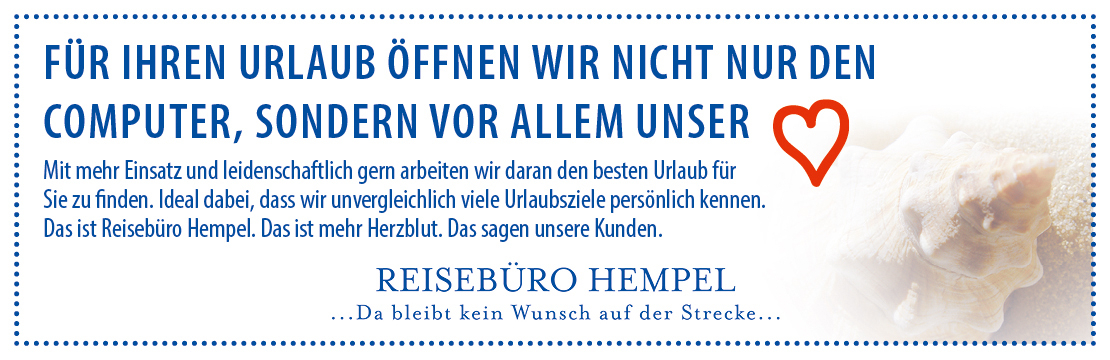 Reisebüro Hempel Banner Reiseplanung mit Herz